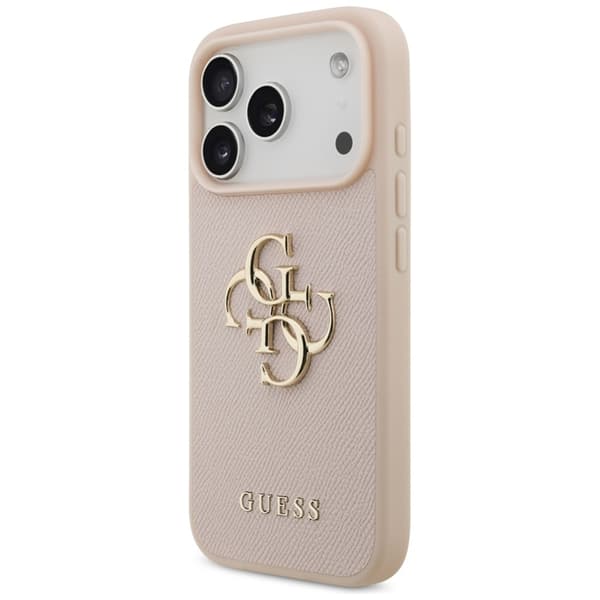 Guess Mobilskal till iPhone 17 Pro Max Grained Classic Logo - Rosa