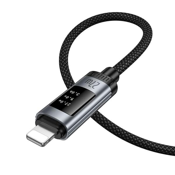 HOCO USB-C til Lightning 27W Kabel 1.2m med Display U148 - Sort