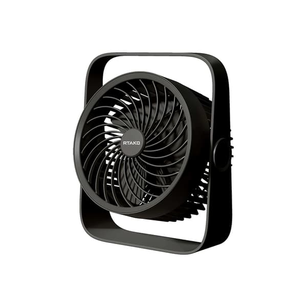 Rtako Mini Ventilator Dobbelt Impeller 3600mAh - Sort