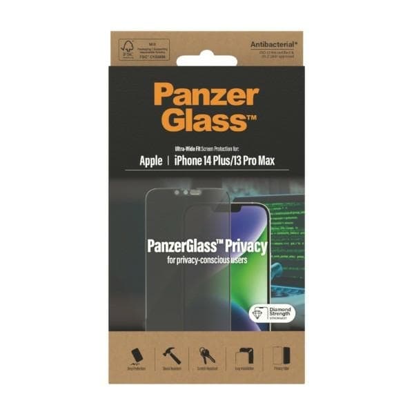 PanzerGlass iPhone 14/13 Pro Max Näytönsuoja Privacy Anti-bac