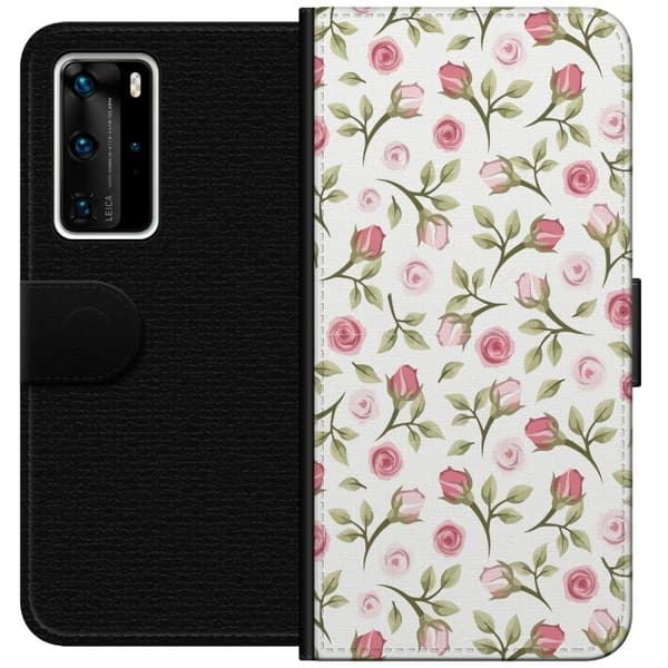 Pung Taske til Huawei P40 Pro med Blomster
