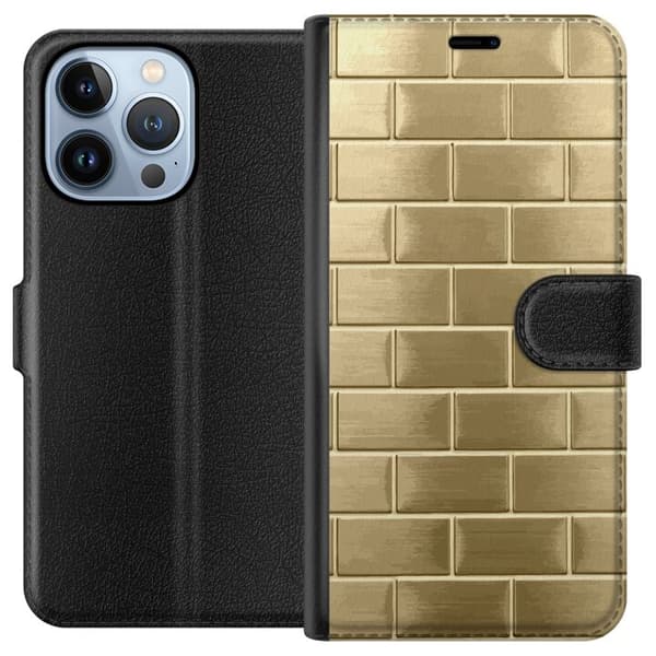 Plånboksfodral till Apple iPhone 13 Pro med Gyllene Murstenar