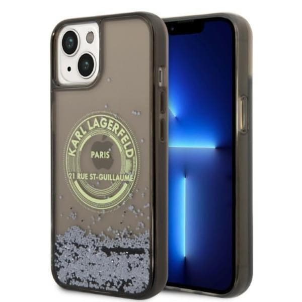 Karl Lagerfeld iPhone 14 Etui Liquid Glitter RSG - Sort