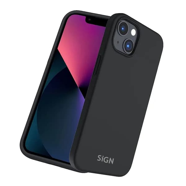 Sign iPhone 14 Plus Etui Flydende Silikone - Sort