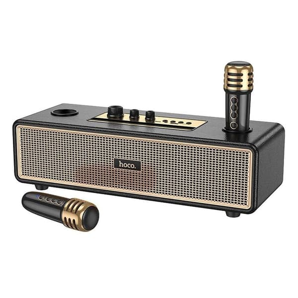 Hoco Kaiutin Bluetooth + 2 x Langattomat Mikrofonit BS63 - Musta