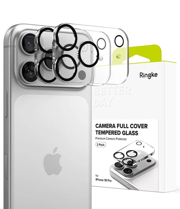 [2-Pack] Ringke Härdat Glas Kameraskydd För iPhone 18 Pro Max - Svart