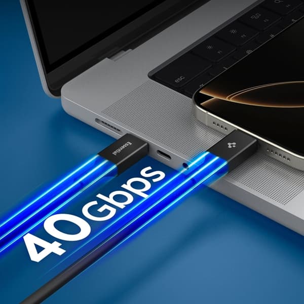 Spigen USB-C till USB-C kabel Essential 1.2m - Svart