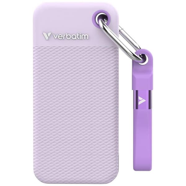 Verbatim Extern hårddisk Pocket SSD 1TB USB-C 3.2 Gen 2 - Vit/Lila