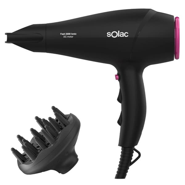 SOLAC hårtørrer Fast 2200 Ionic Black