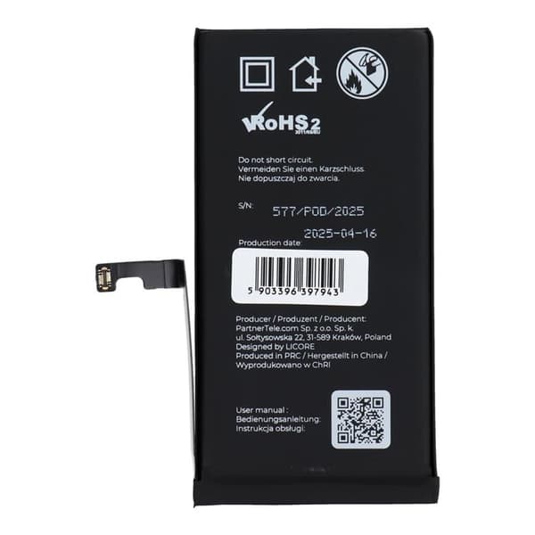 iPhone 15 Batteri 3349mAh LICORE