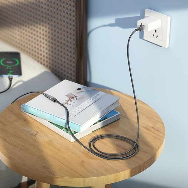 HOCO USB-C - USB-C 3A Kaapeli 1.2m U107 Jatko - Musta