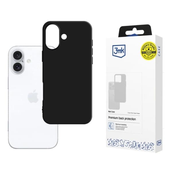 3MK Matta puhelinkotelo iPhone 16 Plus -puhelimelle - Musta