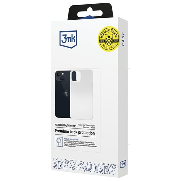 3MK Mobilskal till iPhone 14 MagSafe Silikon Hardy - Vit
