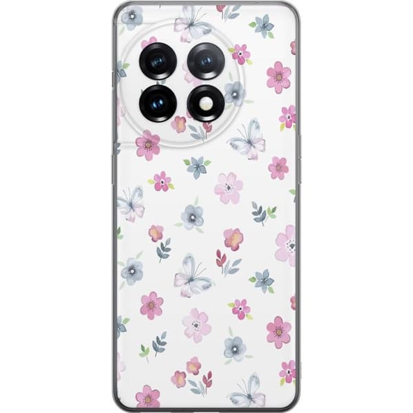Taske til OnePlus 11R med blomster og sommerfugle