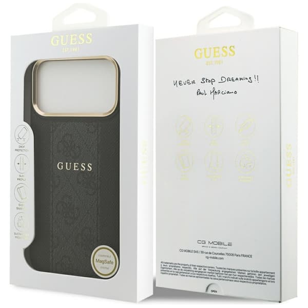 Guess Telefontaske til iPhone 17 Pro Max Magsafe Stripe - Sort
