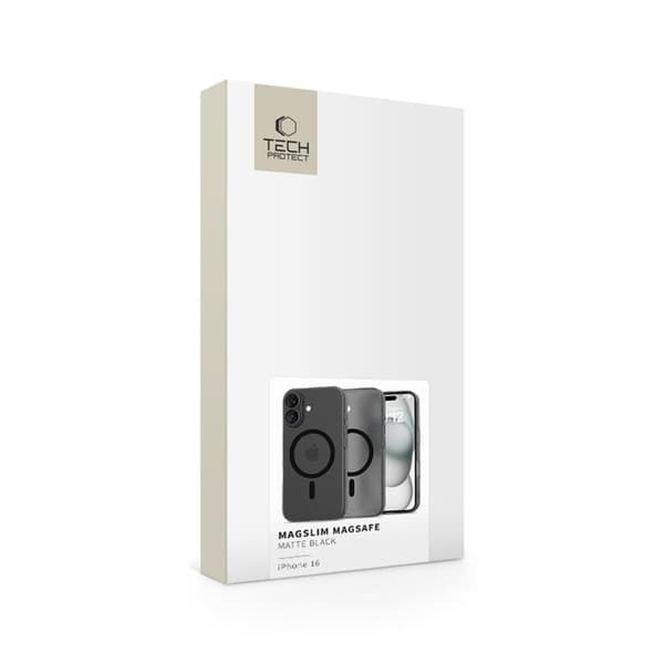 Tech-Protect Telefontaske til iPhone 16 Magsafe Magslim - Matt Sort