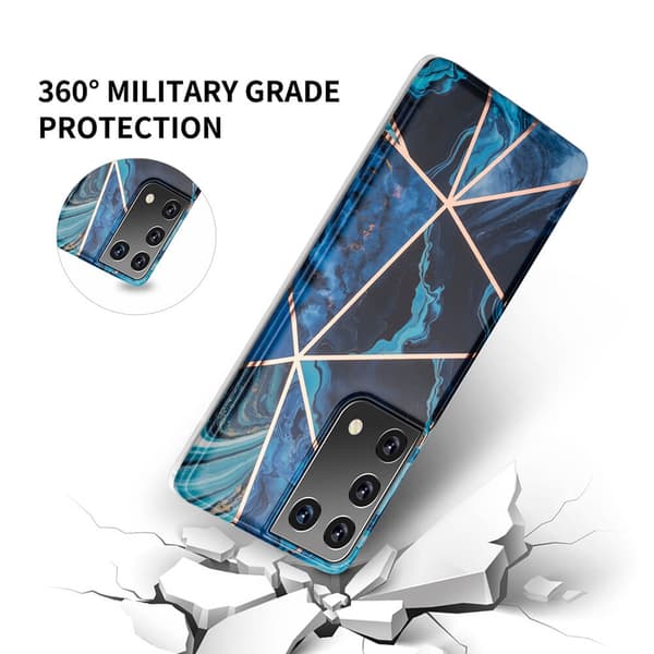 BOOM - Grid cover Galaxy S21 Ultra - Grøn Marmor