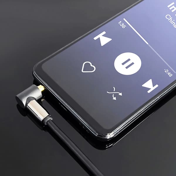 Wozinsky AUX Kabel Vinklet Mini Jack 2m - Sort