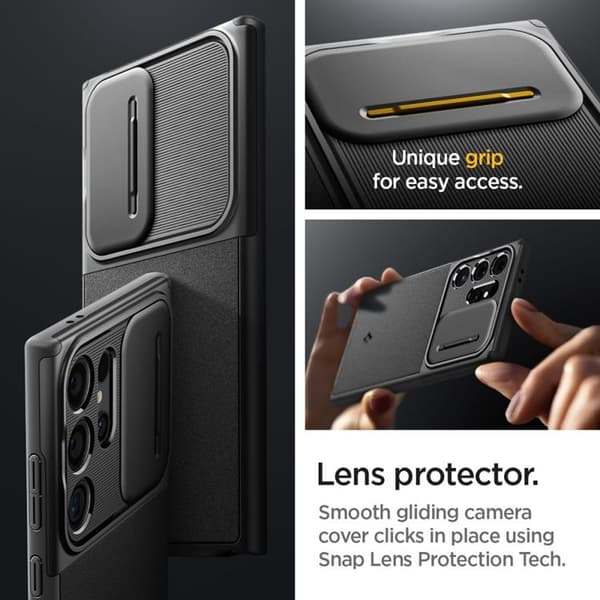 Spigen telefontaske til Galaxy S24 Ultra Optic Armor - Sort