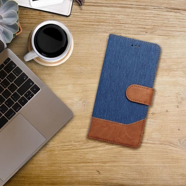 iPhone 16 Pro Max Pung Etui Jeans - Blå