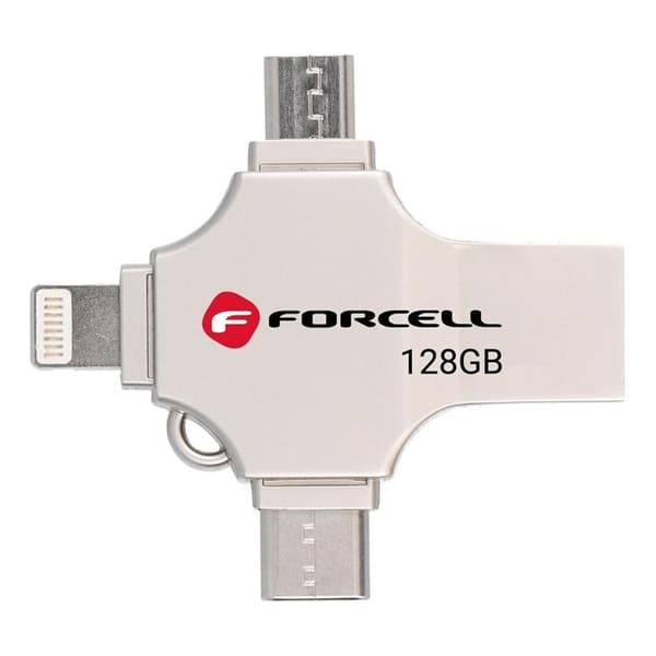 Forcell Pendrive 128GB USB 3.2 Gen 1 (USB-A/USB-C/Lightning/Micro-USB)