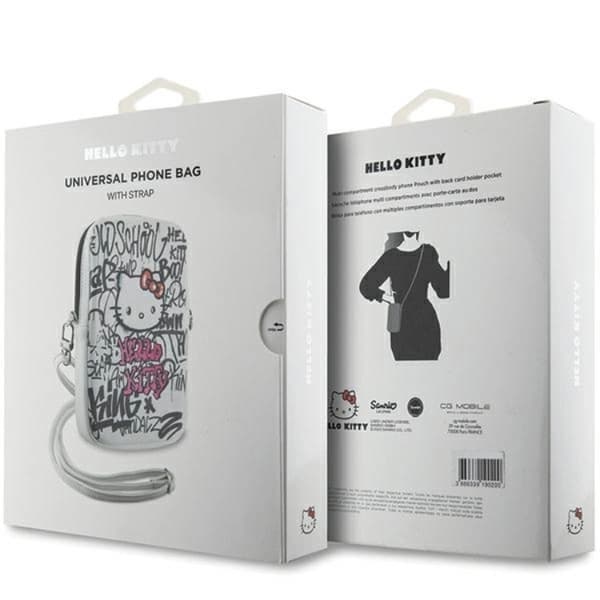 Hello Kitty Taske Graffiti Kitty Head - Hvid
