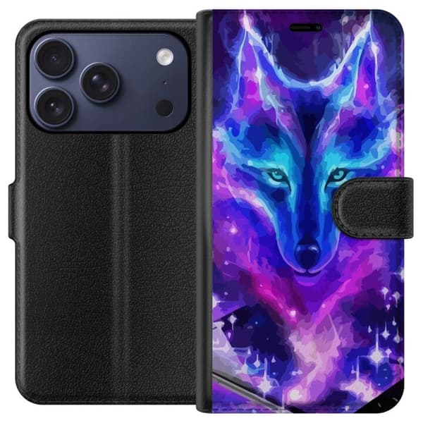 Plånboksfodral till Apple iPhone 17 Pro med Neon Varg