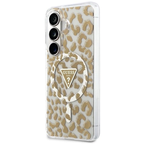 Guess Mobilskal För Galaxy S26 MagSafe IML Leopard Print Triangle