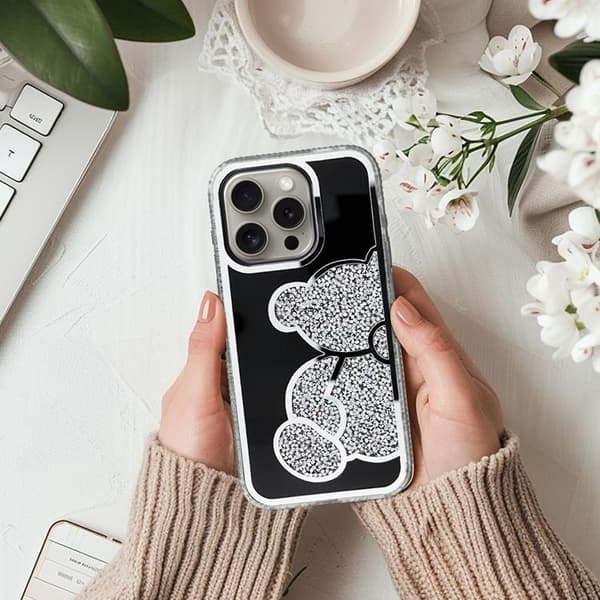 Mobilskal till iPhone 14 Pro Teddy Bear - Silver