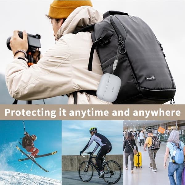 Tech-Protect Apple Airpods Pro 1/2 Silikonikuori - Crayon Harmaa