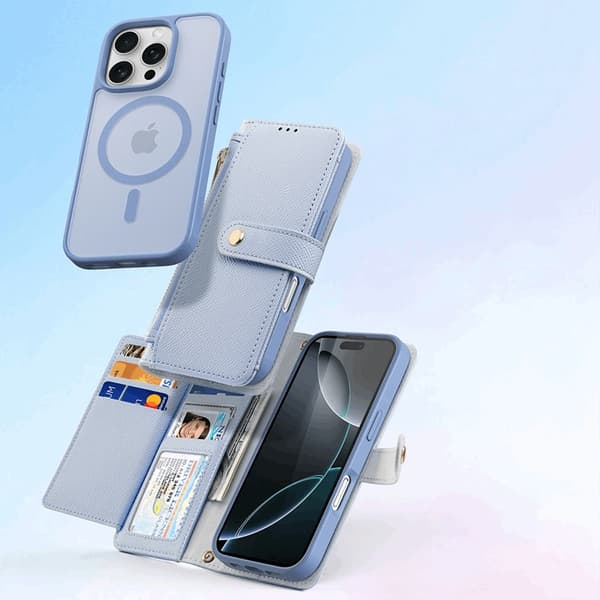 Dux Ducis iPhone 16 Pro Plånboksfodral Lawa Läder - Blå