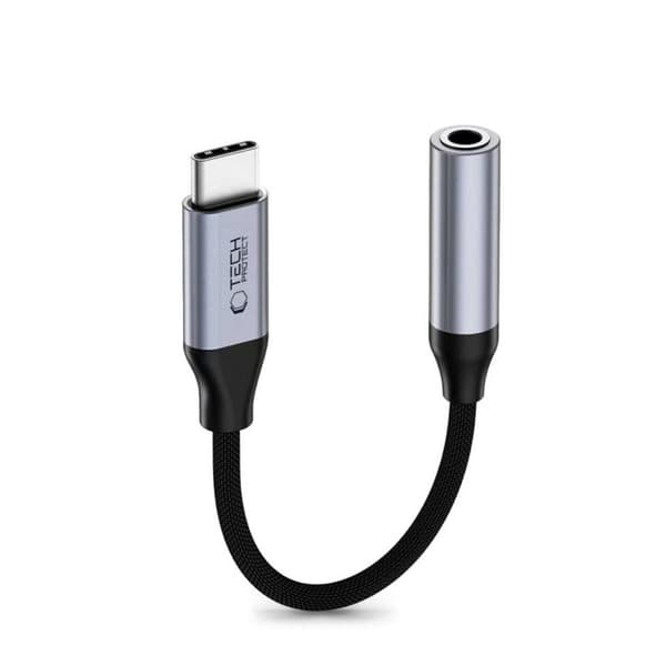 Tech-Protect Mini Jack 3.5mm Till USB-C Kabel Adapter Ultraboost - Grå