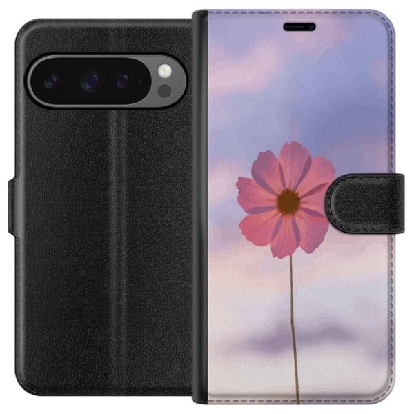 Plånboksfodral till Google Pixel 9 Pro XL med Rosa blomma