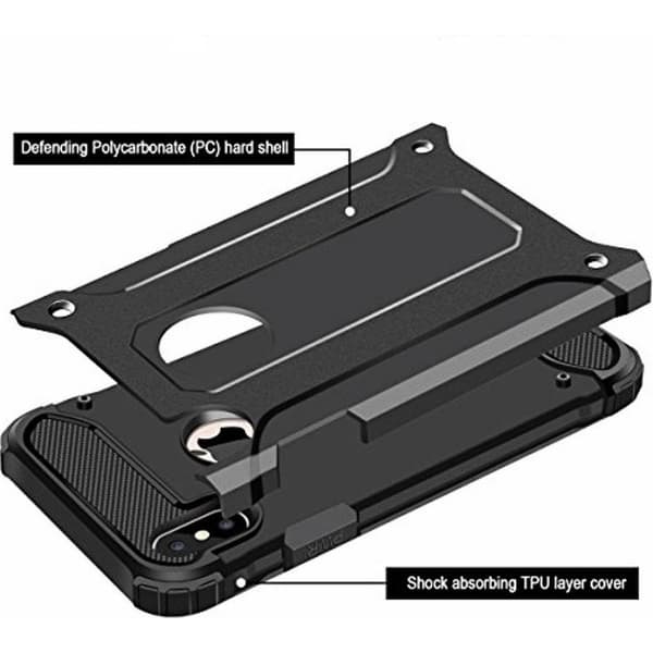 iPhone X/XS Etui Forcell Armor Hård Plast - Sort
