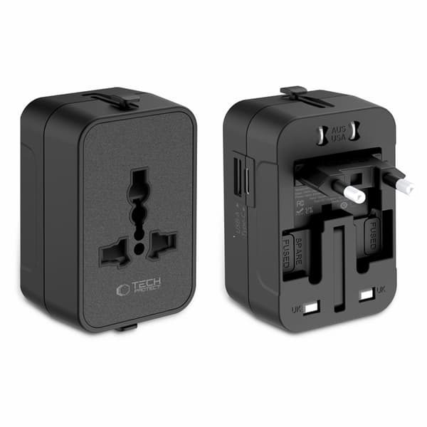 Tech-Protect Rejseadapter EU/UK/US/AU TA300 - Sort