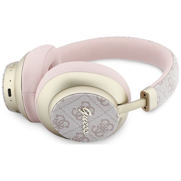 Guess On-Ear Hörlurar Bluetooth ENC 4G Gold Script Metal - Rosa