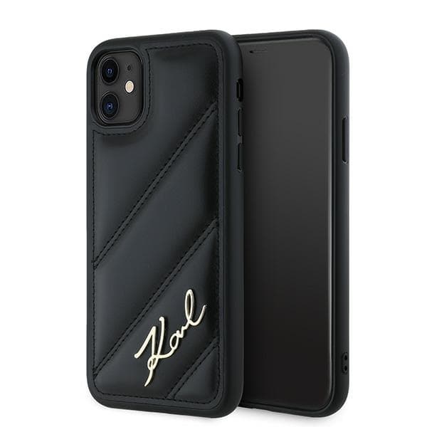 Karl Lagerfeld iPhone 11/XR Taske MagSafe Quiltet Script Sort
