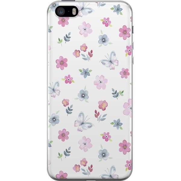 Taske til Apple iPhone 5s med blomster og sommerfugle