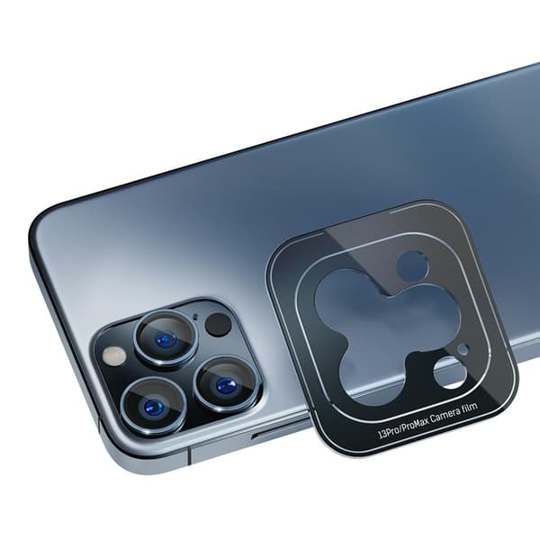 3MK iPhone 15 Pro Max härdat glas Kameraskydd - Blå