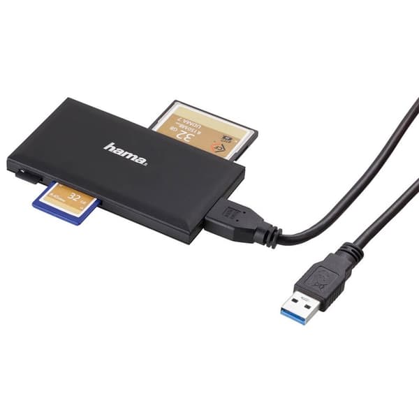 HAMA Kortinlukija USB 3.0 Multi SD/microSD/CF/MS Musta