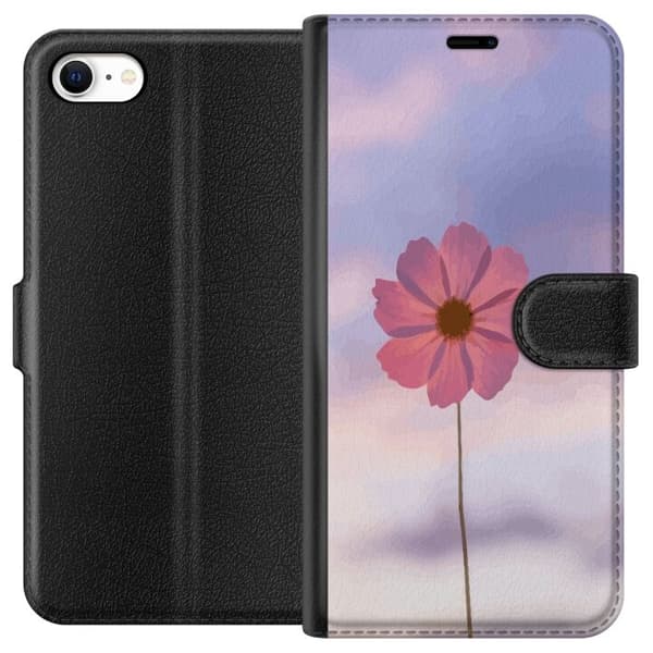 Lompakkokotelo Apple iPhone 6:lle vaaleanpunaisella kukalla