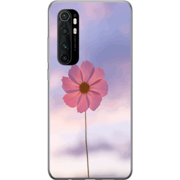 Telefontaske til Xiaomi Mi Note 10 Lite med lyserød blomst
