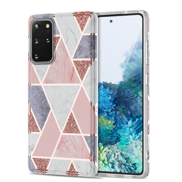BOOM - Gitteretui Galaxy S20 Plus - Lyserød Marmor