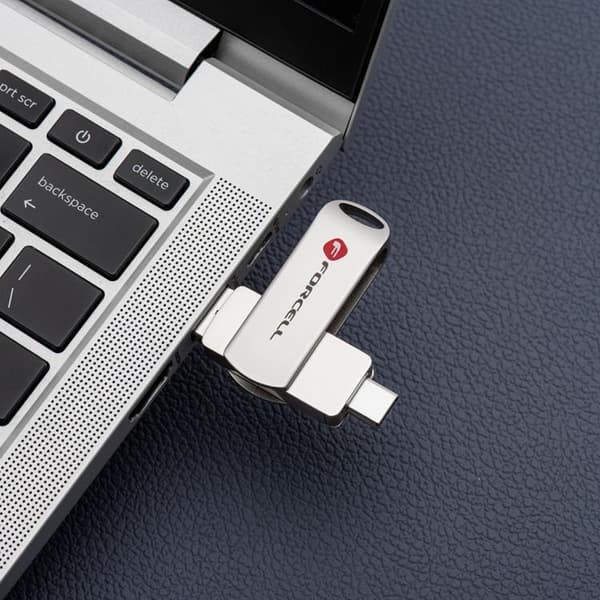 Forcell Pendrive 64 GB USB 3.2 Gen 1 (USB-A/USB-C) - Sølv
