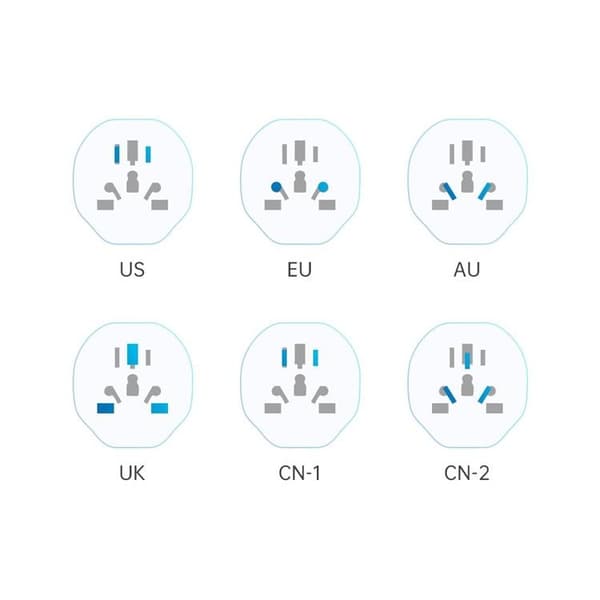 Tech-Protect Universal Matka-adapteri EU - Valkoinen