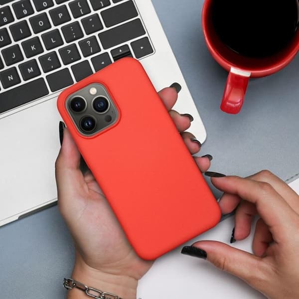 Telefontaske til iPhone 16e Silikone - Peach