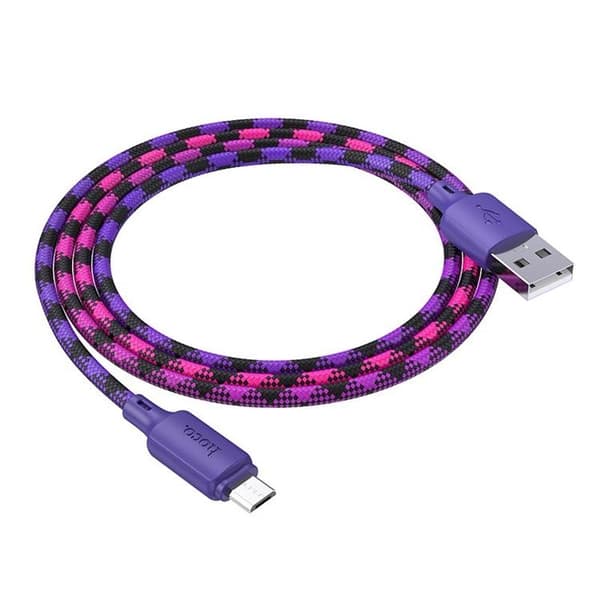 HOCO USB-A till Micro-USB Kabel 2.4A 1m Nylon X116 - Gradient Lila