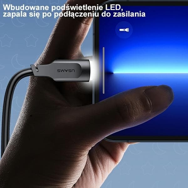 USAMS USB-C-kaapeli 6A 1,2m Display Lithe (US-SJ568) - Vihreä