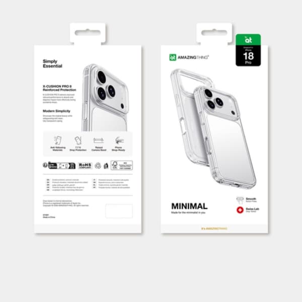 AmazingThing Mobilskal För iPhone 18 Pro/17 Pro Minimal Drop Proof - Transparent