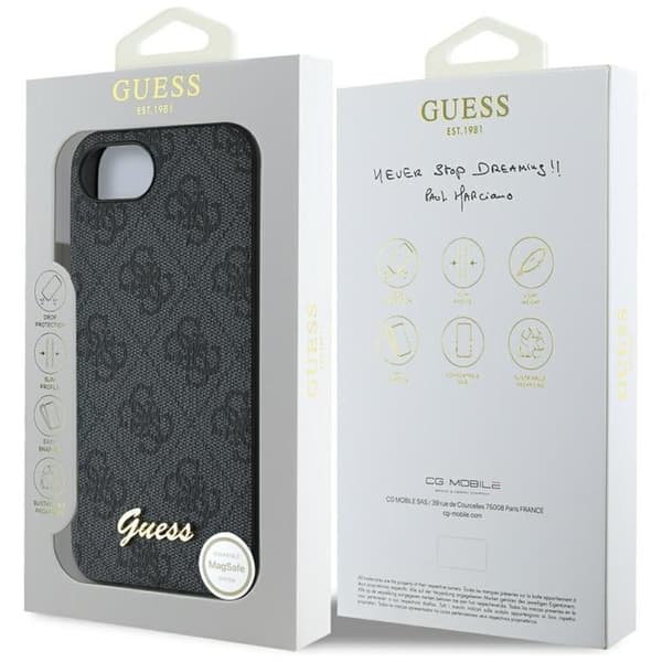 Guess Mobilskal till iPhone 16e MagSafe 4G Script Logo - Svart
